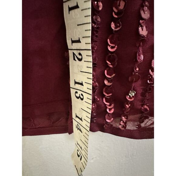 Mac Duggal 10509 Vertical Sequin Midi Sheath Dress 10 Burgundy $398 - Picture 10 of 16